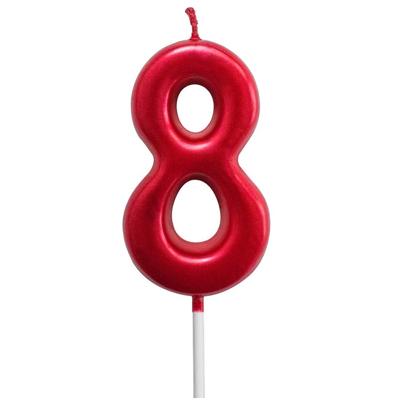 XNOVA Red Birthday Candles 8 Candle 8th Eight Years Cake Bady Roman Numberal Cool Number Candle No 80 81 82 83 84 85 86 87 88 89 - Image 1